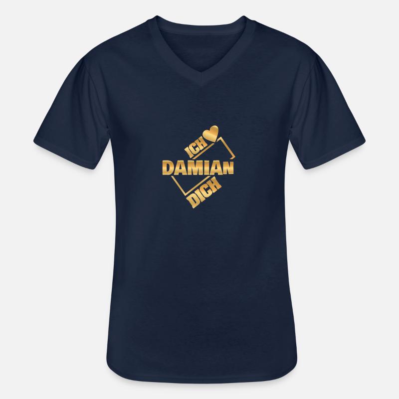 Damian - Männer-T-Shirt mit V-Ausschnitt - Navy