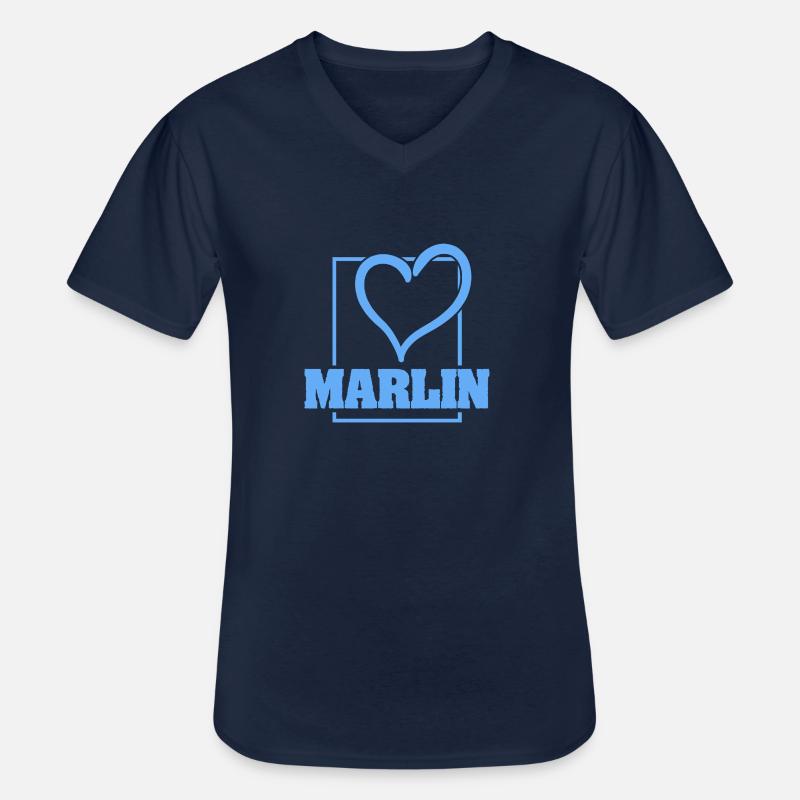 Bachelor Marlin - Männer-T-Shirt mit V-Ausschnitt - Navy