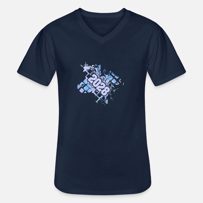 Computer 2028 - Männer-T-Shirt mit V-Ausschnitt - Navy