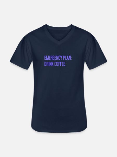 Kaffee-Notfallplan - Männer-T-Shirt mit V-Ausschnitt - Navy