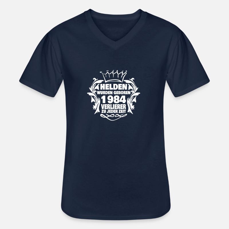 1984 - Männer-T-Shirt mit V-Ausschnitt - Navy