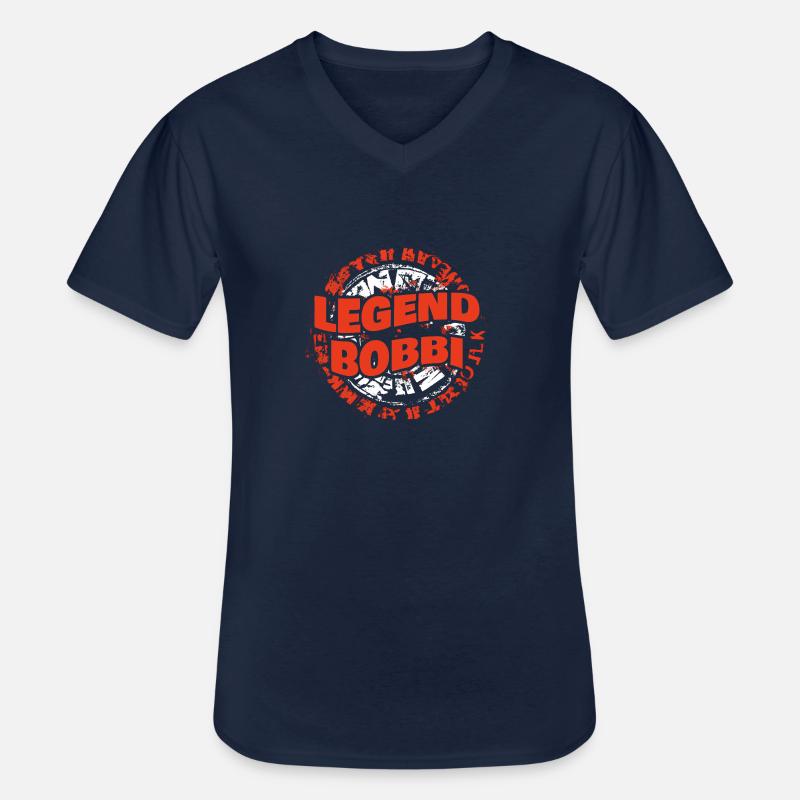 Mann Bobbi - Männer-T-Shirt mit V-Ausschnitt - Navy