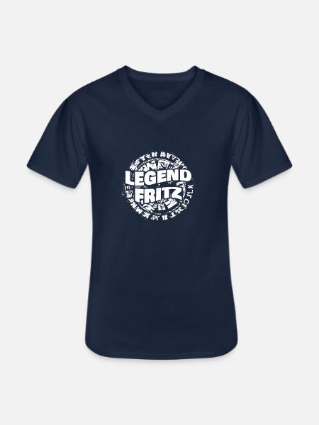 Mann Fritz - Men's V-Neck T-Shirt - navy