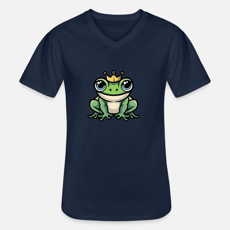Frosch Krone - Männer-T-Shirt mit V-Ausschnitt - Navy