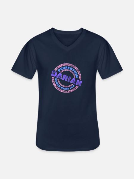Perfektion Perfekt Darian - Männer-T-Shirt mit V-Ausschnitt - Navy