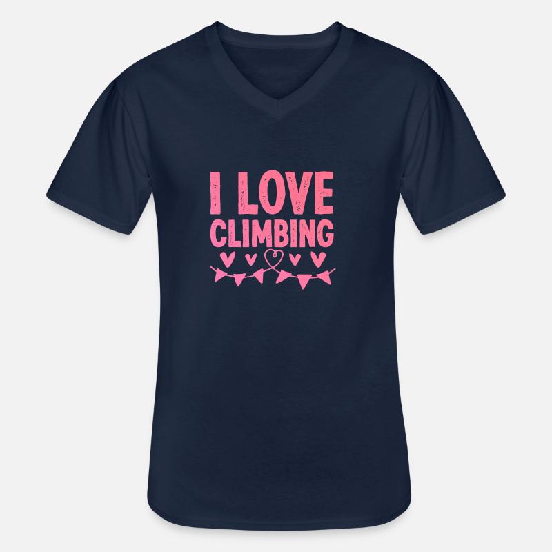 Ich liebe Klettern - Männer-T-Shirt mit V-Ausschnitt - Navy
