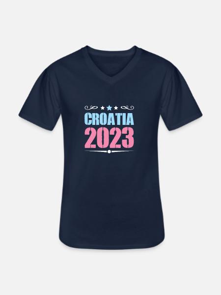 Croatia 2023 - Men's V-Neck T-Shirt - navy
