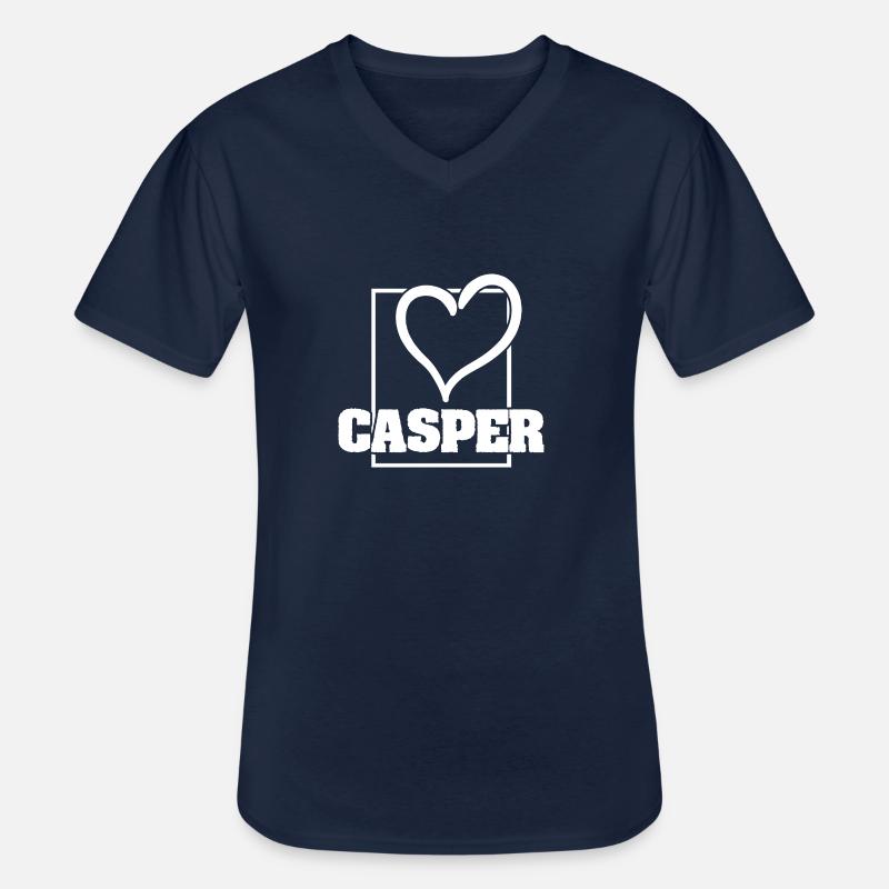 Frau Casper - Männer-T-Shirt mit V-Ausschnitt - Navy
