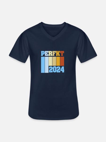 2024 2024 - Männer-T-Shirt mit V-Ausschnitt - Navy