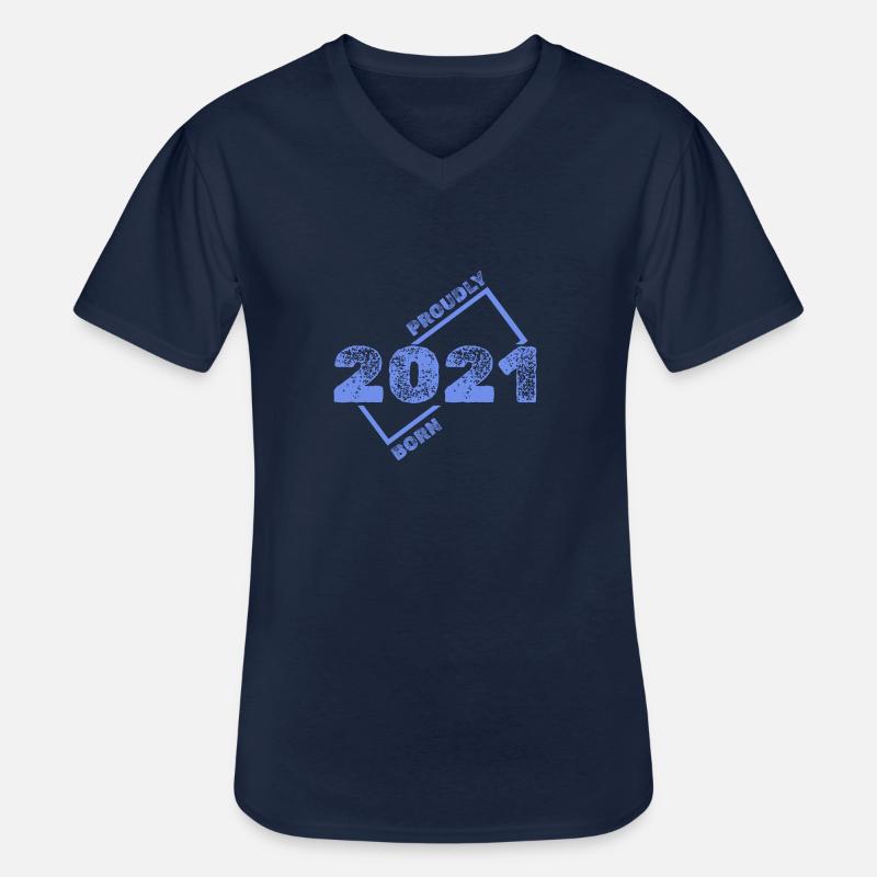 2021 - Männer-T-Shirt mit V-Ausschnitt - Navy
