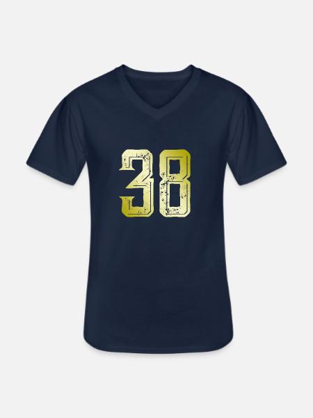 38 number symbol - Men's V-Neck T-Shirt - navy