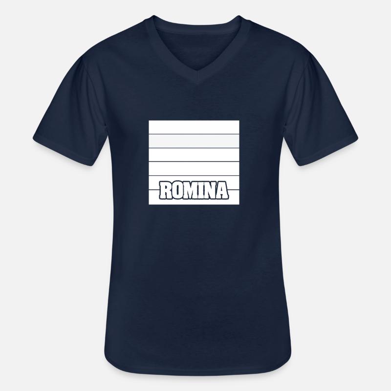 Mädchenname Romina - Männer-T-Shirt mit V-Ausschnitt - Navy