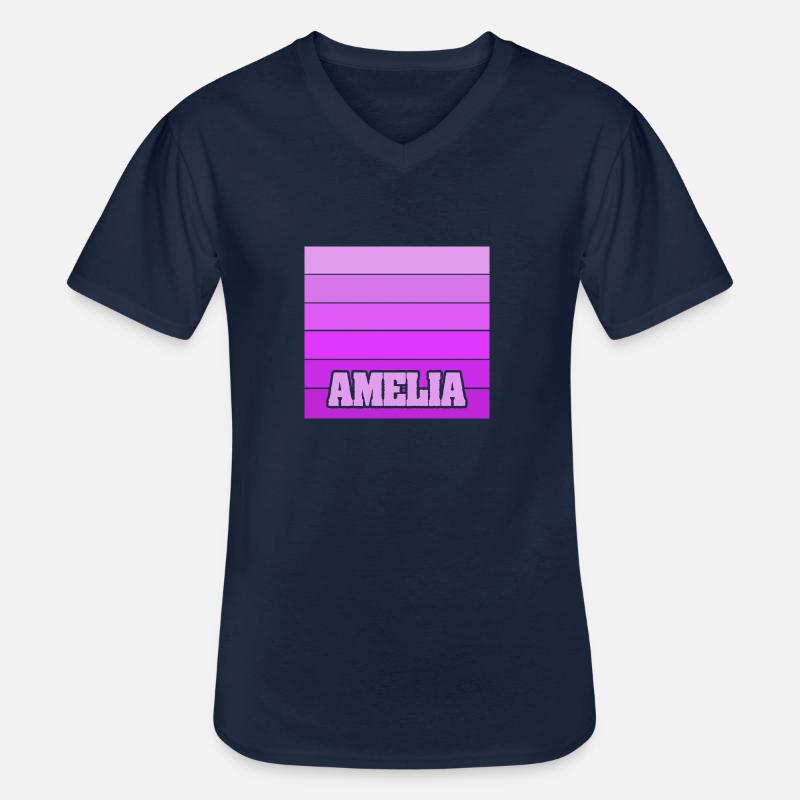 Amelia als Mädchenname - Männer-T-Shirt mit V-Ausschnitt - Navy
