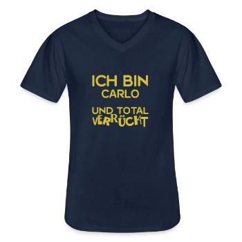Vorname Carlo - Männer-T-Shirt mit V-Ausschnitt - Navy - Vorne - AI Model Male 178 dark (178cm)