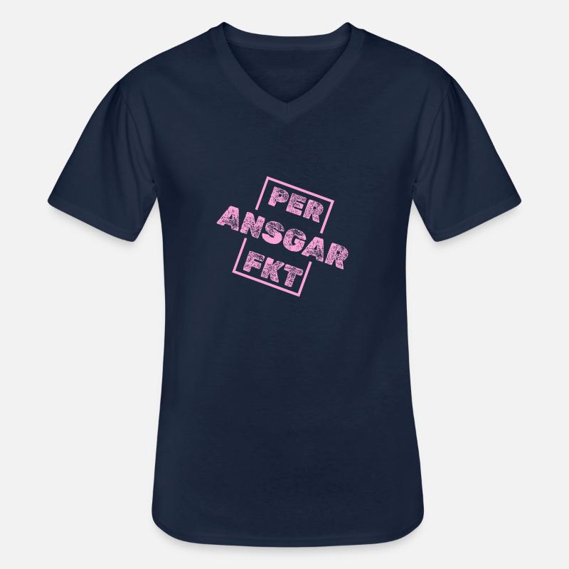 Einzigartig Ansgar - Männer-T-Shirt mit V-Ausschnitt - Navy