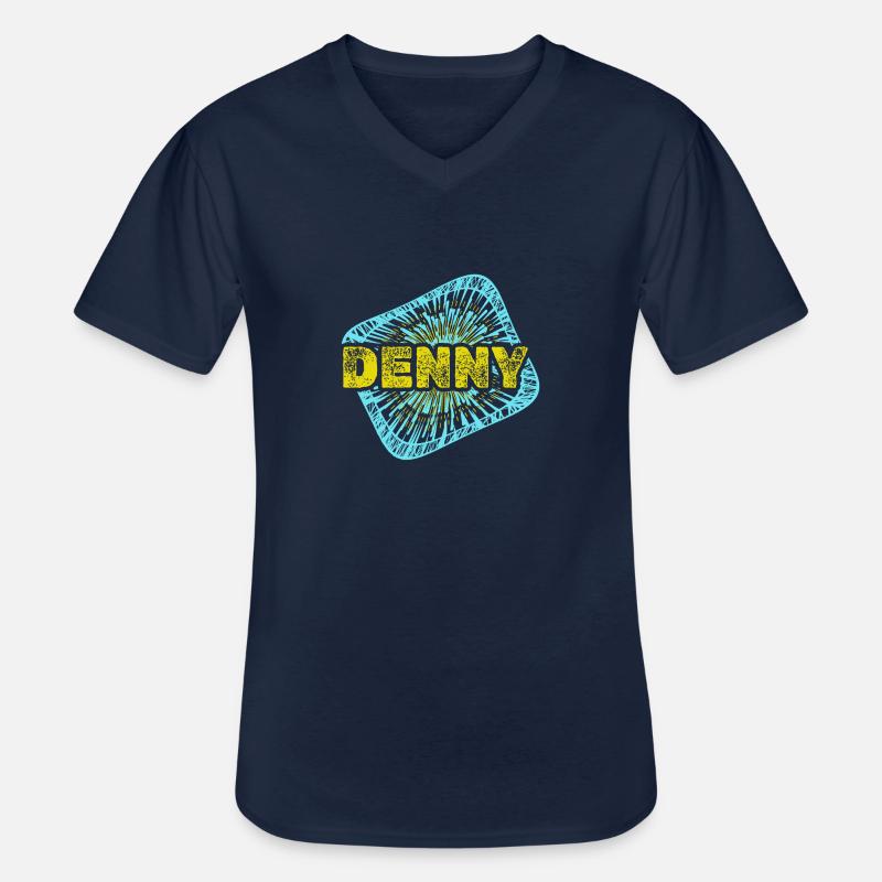 Freizeit Denny - Männer-T-Shirt mit V-Ausschnitt - Navy