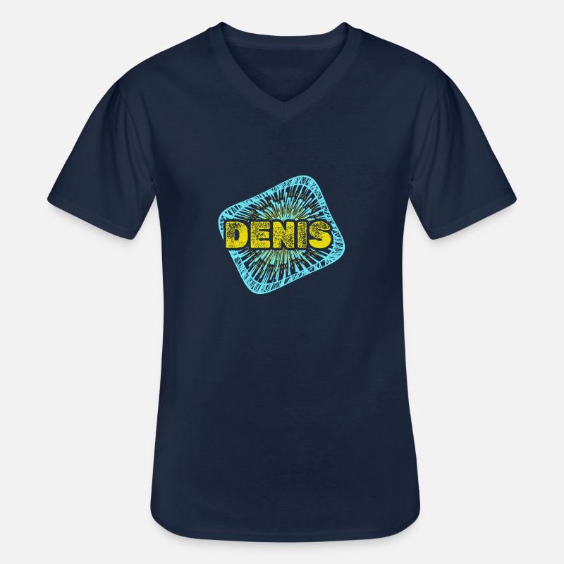 Freizeit Denis - Männer-T-Shirt mit V-Ausschnitt - Navy