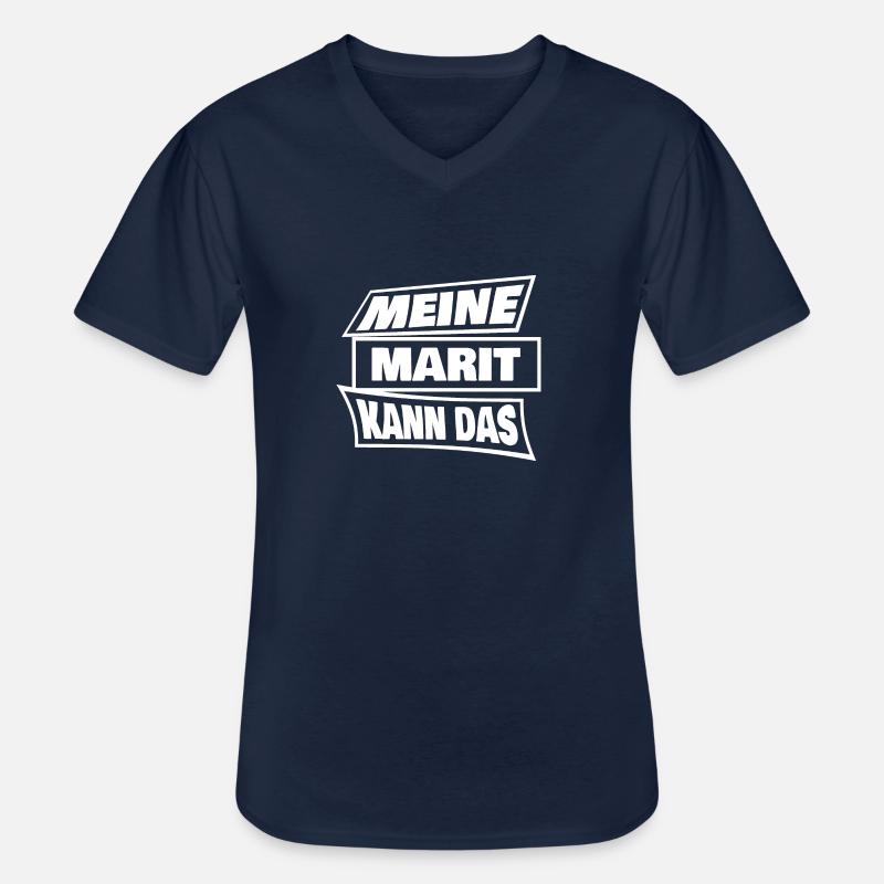 Marit als Marit - Männer-T-Shirt mit V-Ausschnitt - Navy