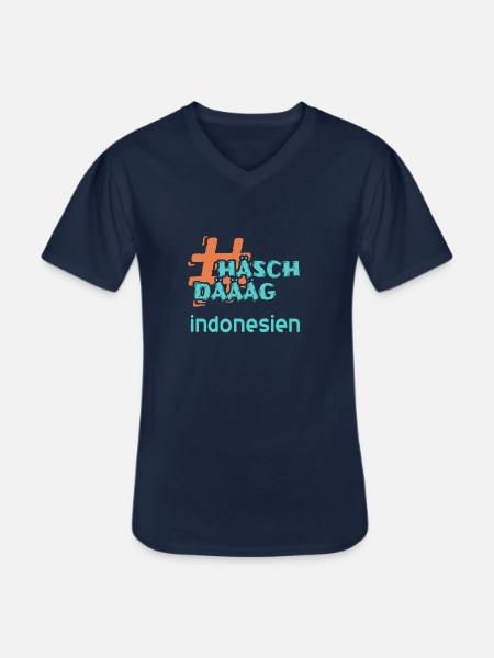 indonesien - Männer-T-Shirt mit V-Ausschnitt - Navy