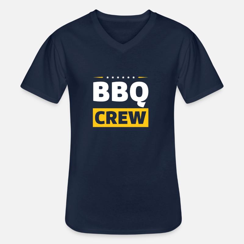 Bbq Crew - Männer-T-Shirt mit V-Ausschnitt - Navy