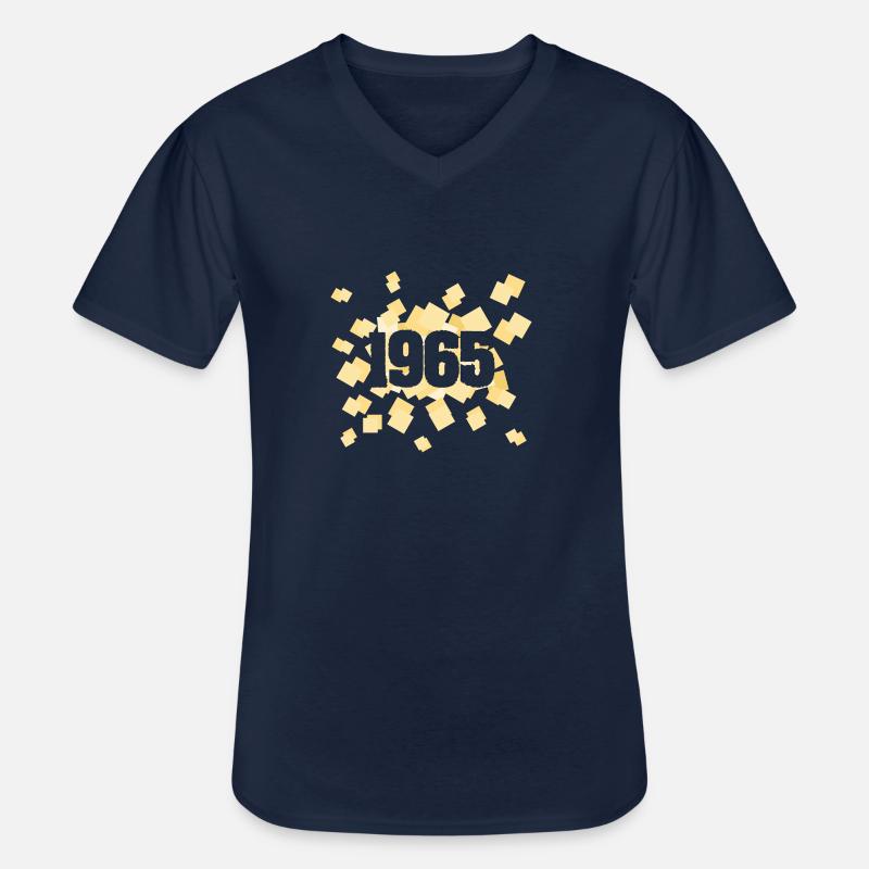 1965 - Männer-T-Shirt mit V-Ausschnitt - Navy