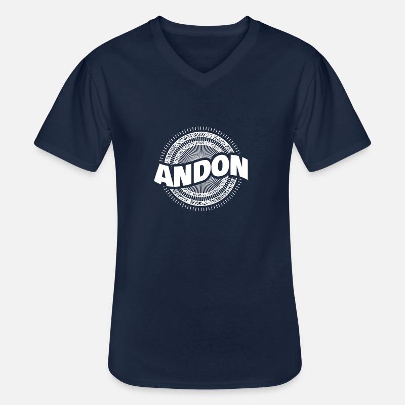 Mann Andon - Männer-T-Shirt mit V-Ausschnitt - Navy