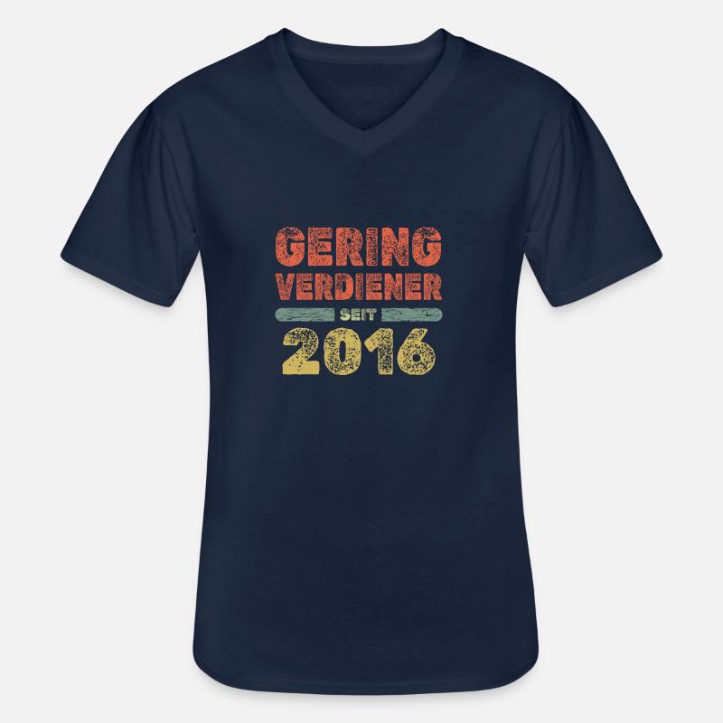 2016 2016 - Männer-T-Shirt mit V-Ausschnitt - Navy