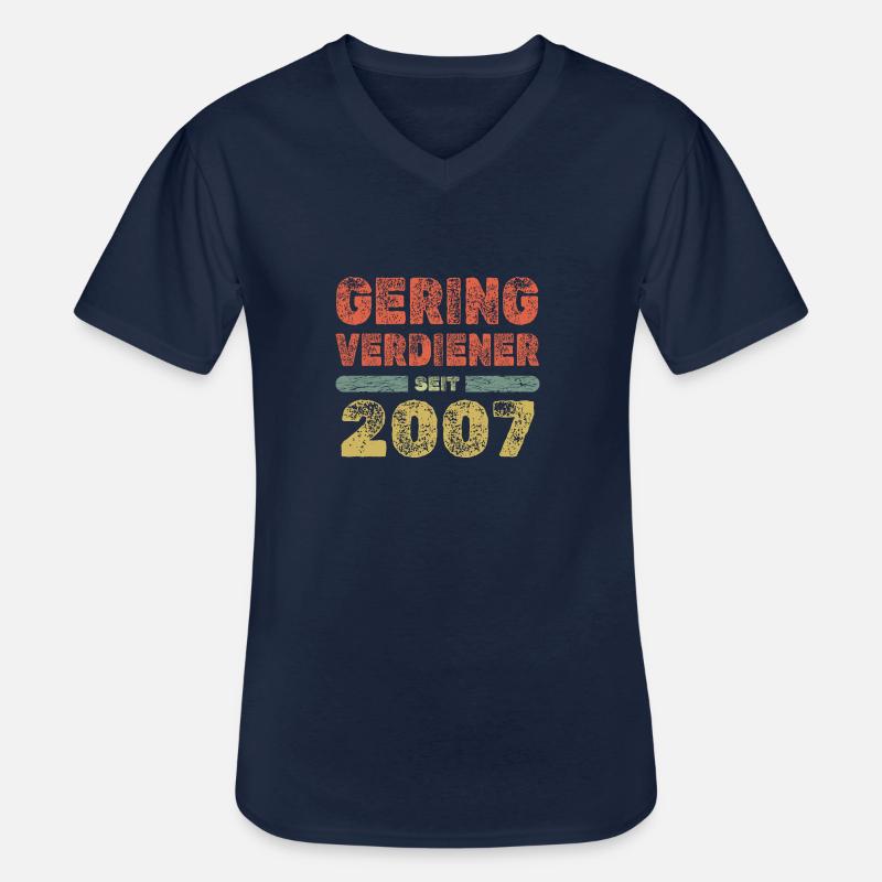 2007 2007 - Männer-T-Shirt mit V-Ausschnitt - Navy