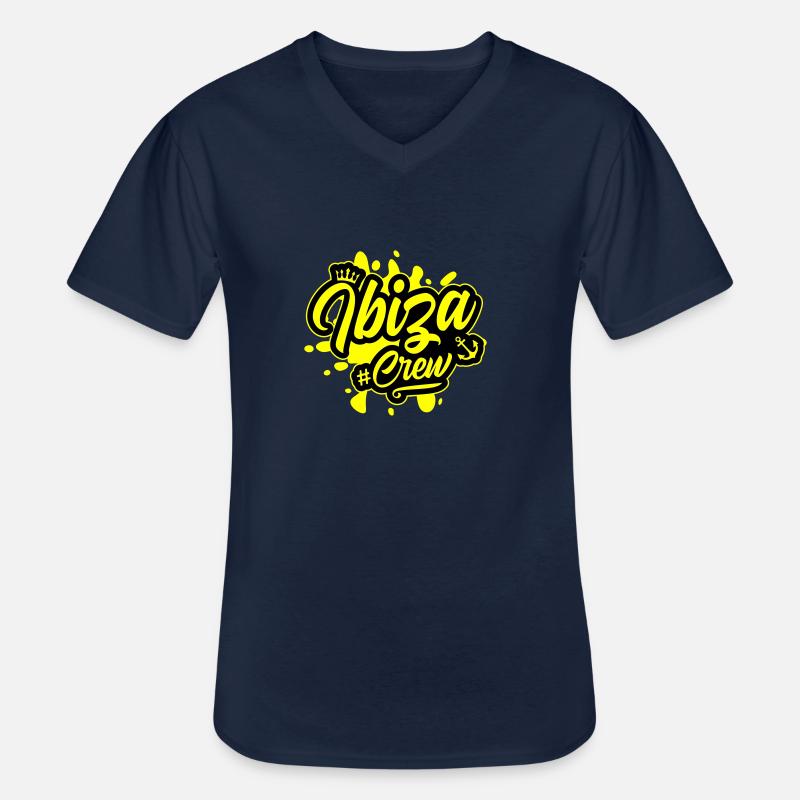 Ibiza Crew - Männer-T-Shirt mit V-Ausschnitt - Navy
