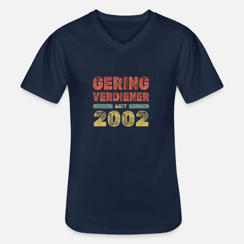 2002 2002 - Männer-T-Shirt mit V-Ausschnitt - Navy