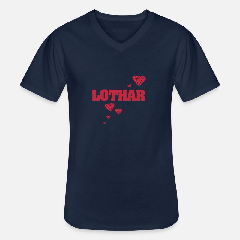 Geschenkidee Lothar - Männer-T-Shirt mit V-Ausschnitt - Navy