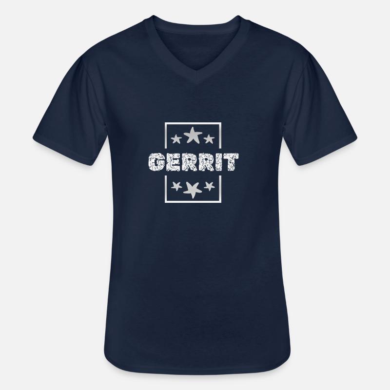Gerrit Gerrit - Men's V-Neck T-Shirt - navy