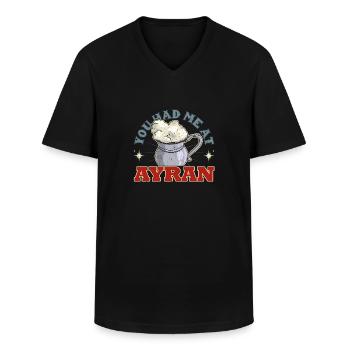 Getränk Türkisch National Ayran Türkei Joghurt - Männer-T-Shirt mit V-Ausschnitt - Schwarz - Vorne - AI Model Male 178 dark (178cm)
