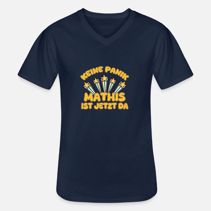 Vorname Mathis - Männer-T-Shirt mit V-Ausschnitt - Navy