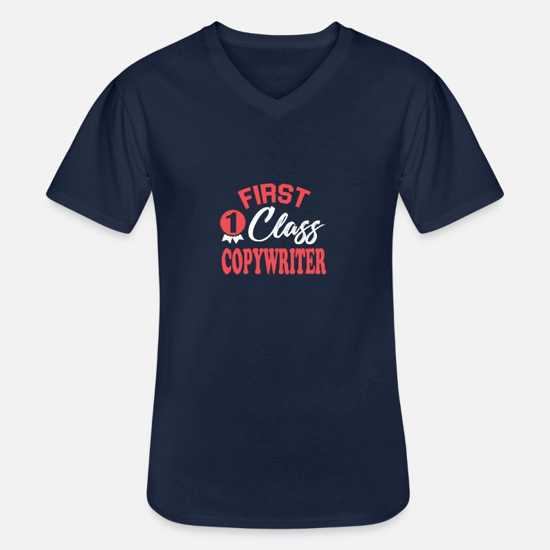 Erstklassiger Texter - Männer-T-Shirt mit V-Ausschnitt - Navy