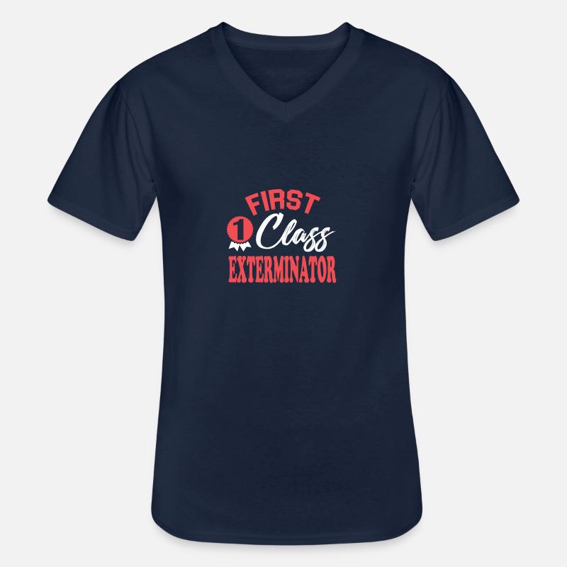 Erstklassiger Kammerjäger - Männer-T-Shirt mit V-Ausschnitt - Navy