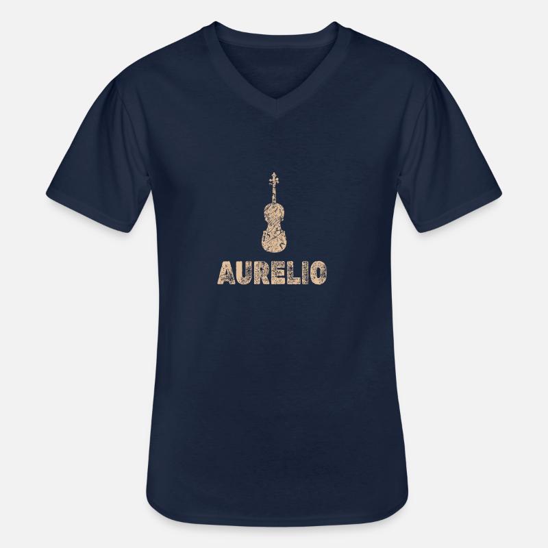 Bratsche Aurelio - Männer-T-Shirt mit V-Ausschnitt - Navy