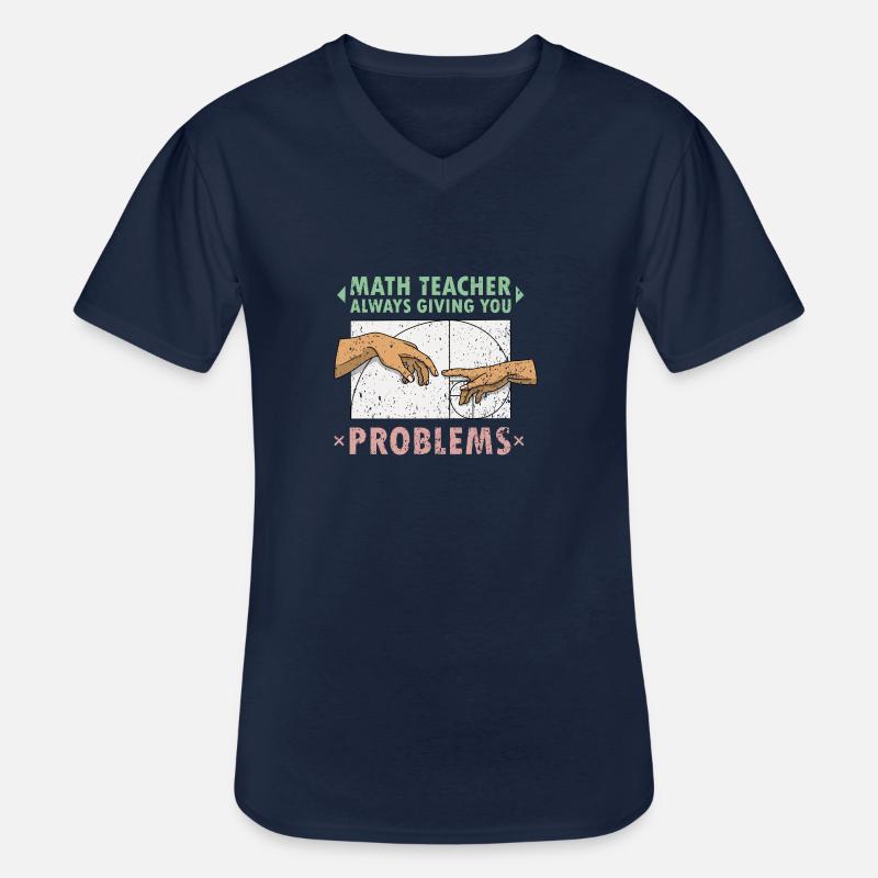Fibonacci Math Teacher Art Creation - Men's V-Neck T-Shirt - navy