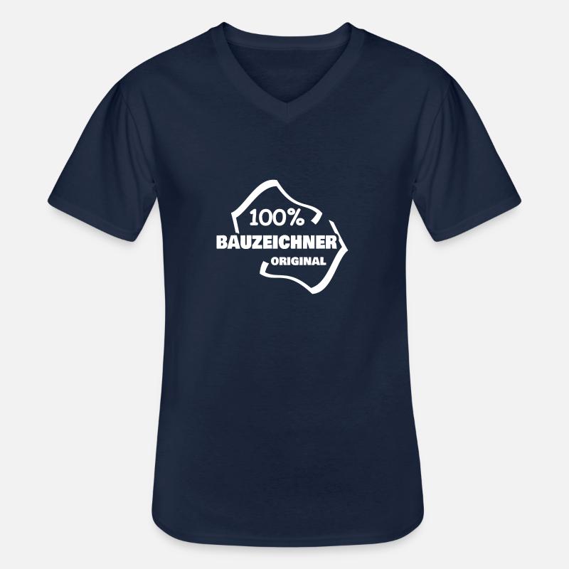 Bauzeichner - Männer-T-Shirt mit V-Ausschnitt - Navy