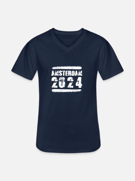 Amsterdam 2024 Team - Men's V-Neck T-Shirt - navy