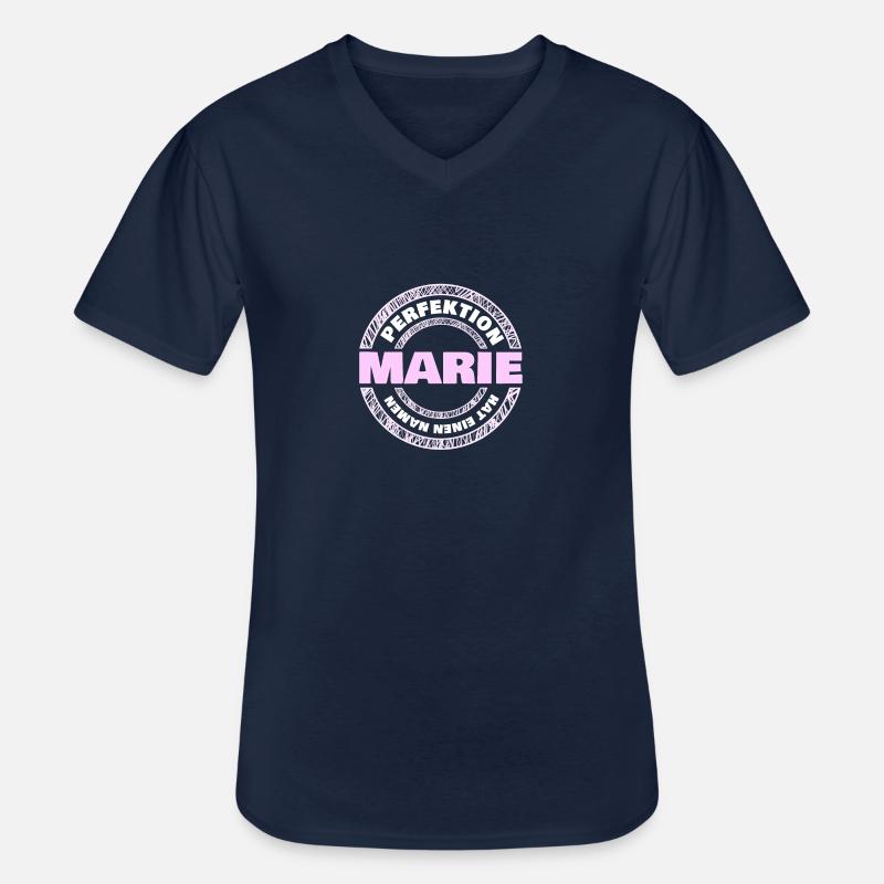 Perfektion Marie - Männer-T-Shirt mit V-Ausschnitt - Navy