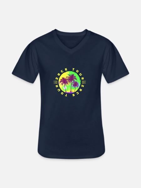 Zrce Tour Palm Tree Holidays - Men's V-Neck T-Shirt - navy