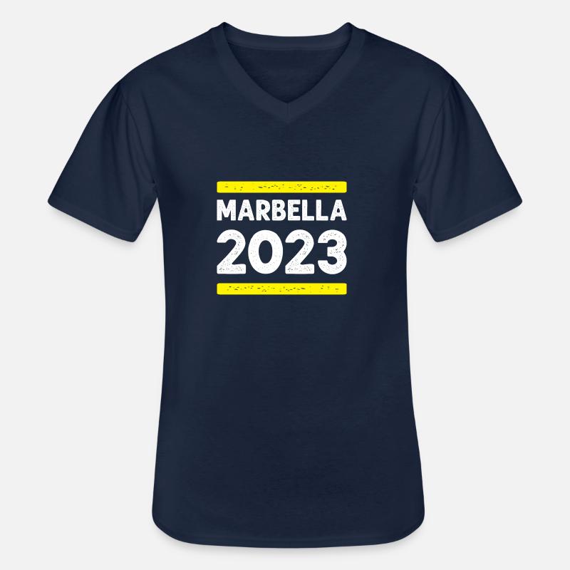 Marbella 2023 - T-shirt col V Homme - marine