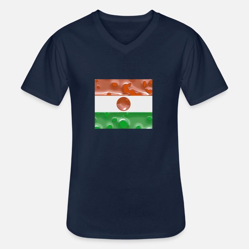 Niger Niger - Männer-T-Shirt mit V-Ausschnitt - Navy