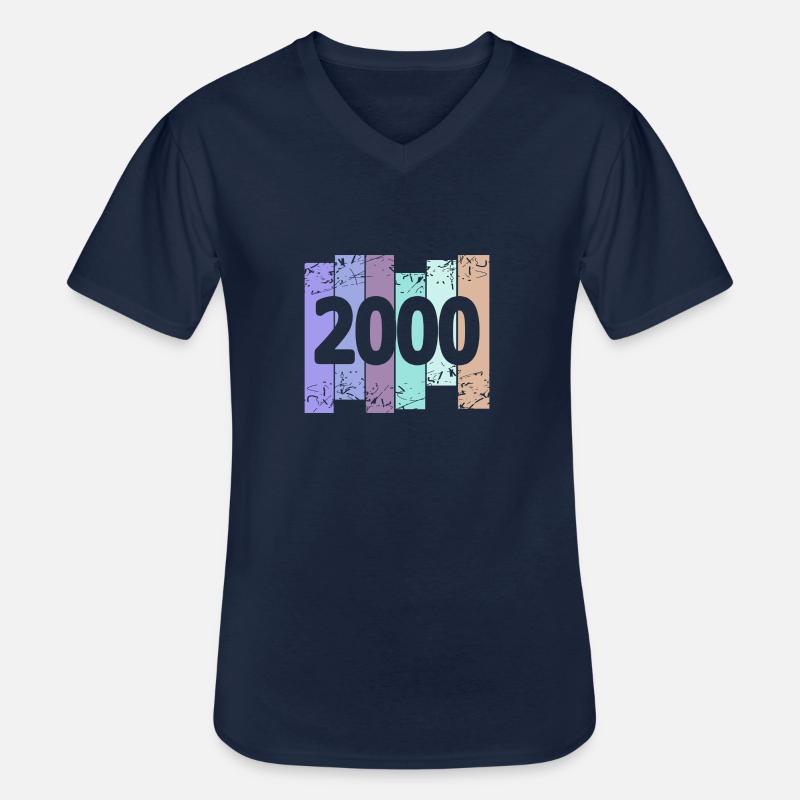 2000 - Männer-T-Shirt mit V-Ausschnitt - Navy
