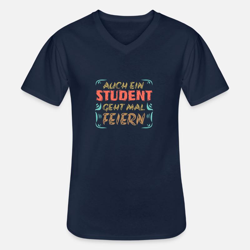 Feiern mit Student Studieren Uni - Männer-T-Shirt mit V-Ausschnitt - Navy