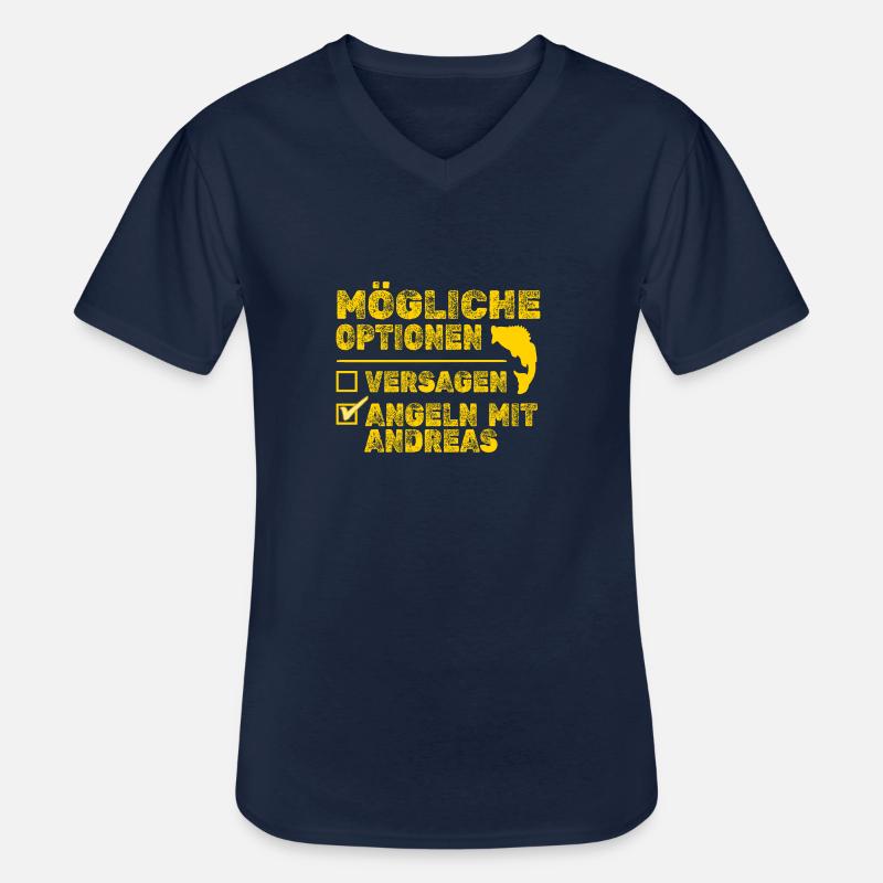 Andreas als Andreas - Männer-T-Shirt mit V-Ausschnitt - Navy