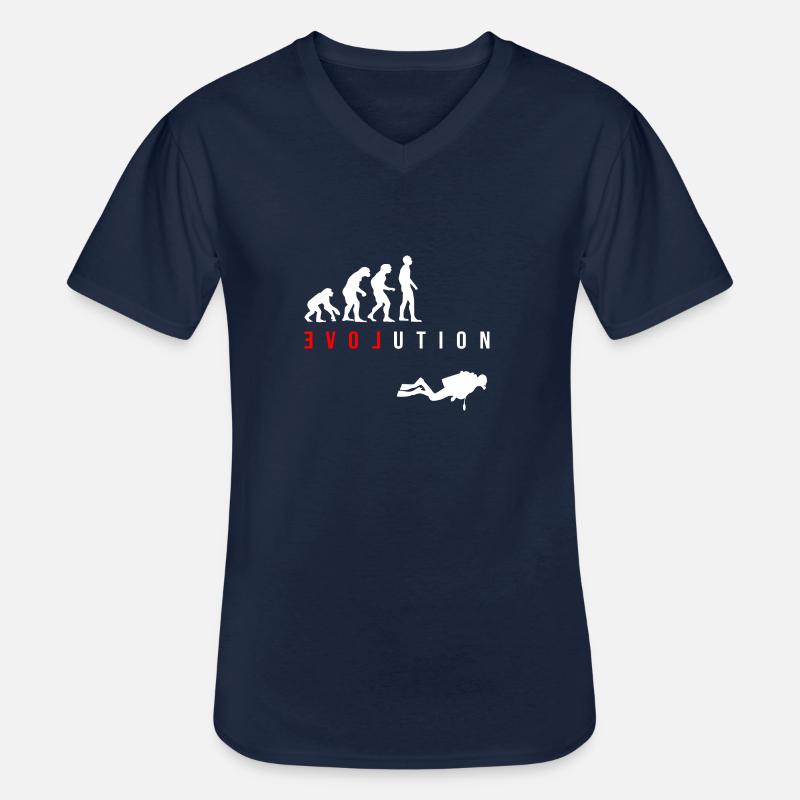 Tauchen LOVE Evolution als Geschenk - Männer-T-Shirt mit V-Ausschnitt - Navy
