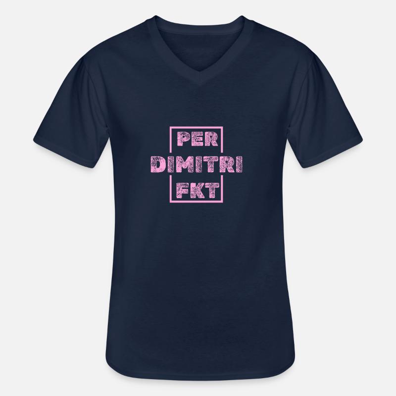 Dimitri - Männer-T-Shirt mit V-Ausschnitt - Navy