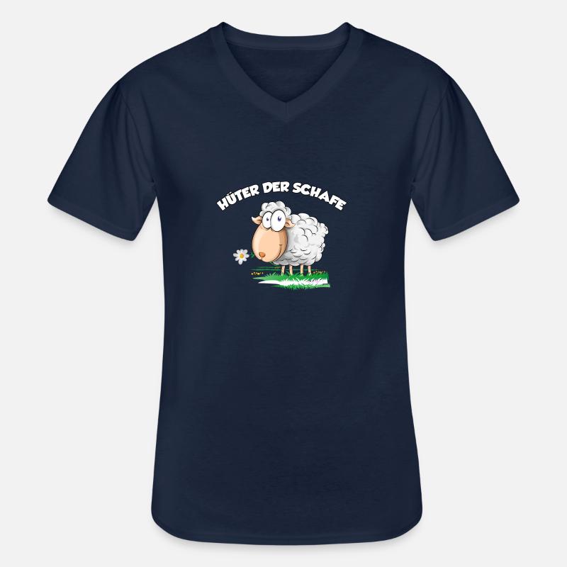 Hüter der Schafe - Männer-T-Shirt mit V-Ausschnitt - Navy